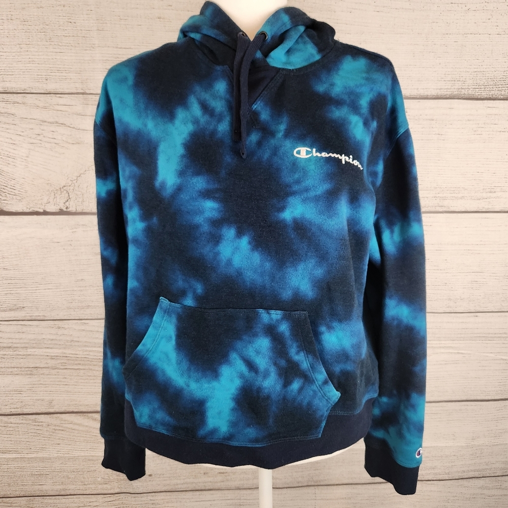 Champion Blue Tie-Dye Hoodie